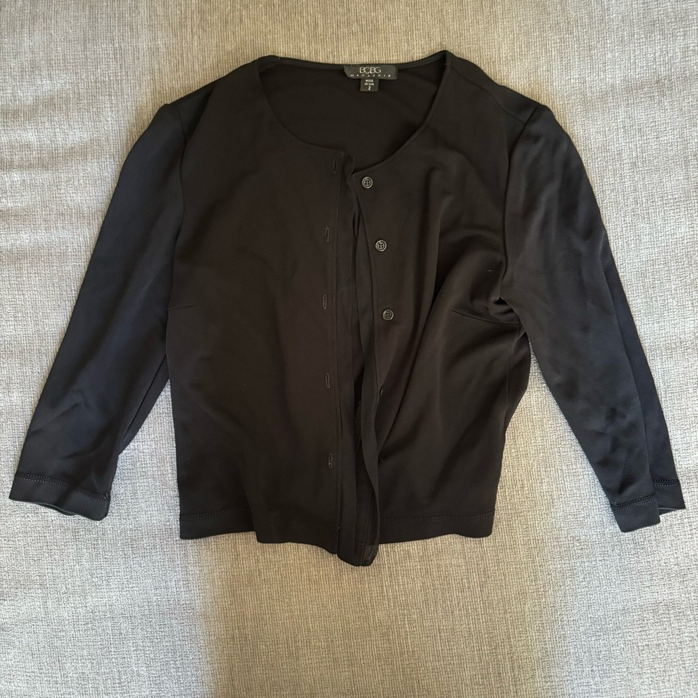 BCBG Max Azria Black Cropped Cardigan